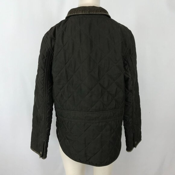 CHAPS ~ WOMENS LARGE ~ OLIVE GREEN QUILTED SNAP CLOSE JACKET COAT - Picture 5 of 6